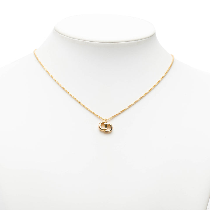 Dior Collier CD Logo Pendant plaqué or – vue 6 – GABY PARIS