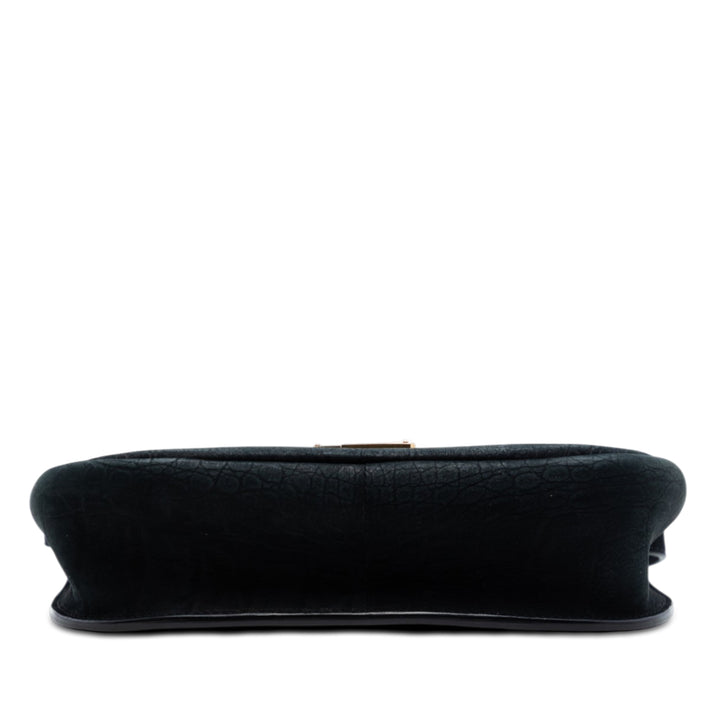 Saint Laurent Medium Croc embossé Nubuck Monogram Kaia Sac porté croisé