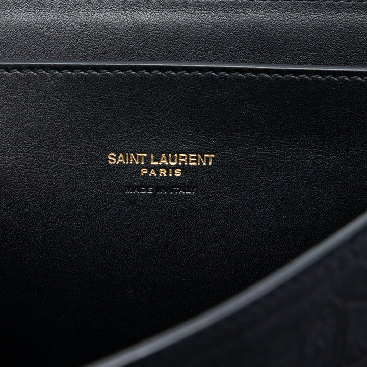 Saint Laurent Medium Croc embossé Nubuck Monogram Kaia Sac porté croisé