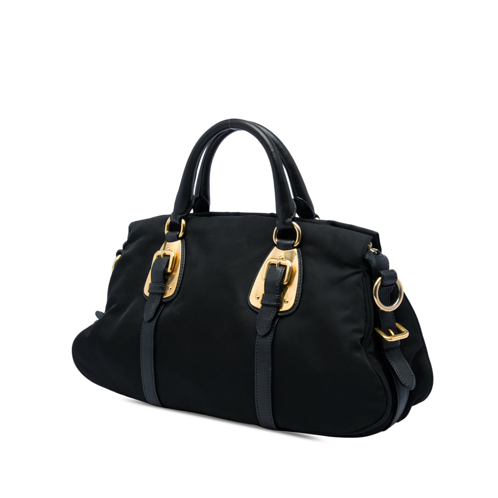 Prada Sac à main Souple Veau à finitions Tessuto Noir – vue 2 – GABY PARIS