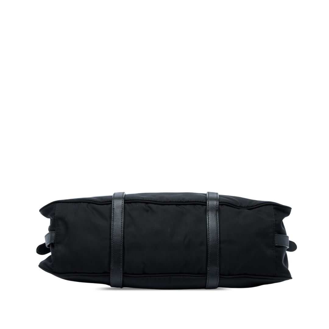 Prada Sac à main Souple Veau à finitions Tessuto Noir – vue 3 – GABY PARIS