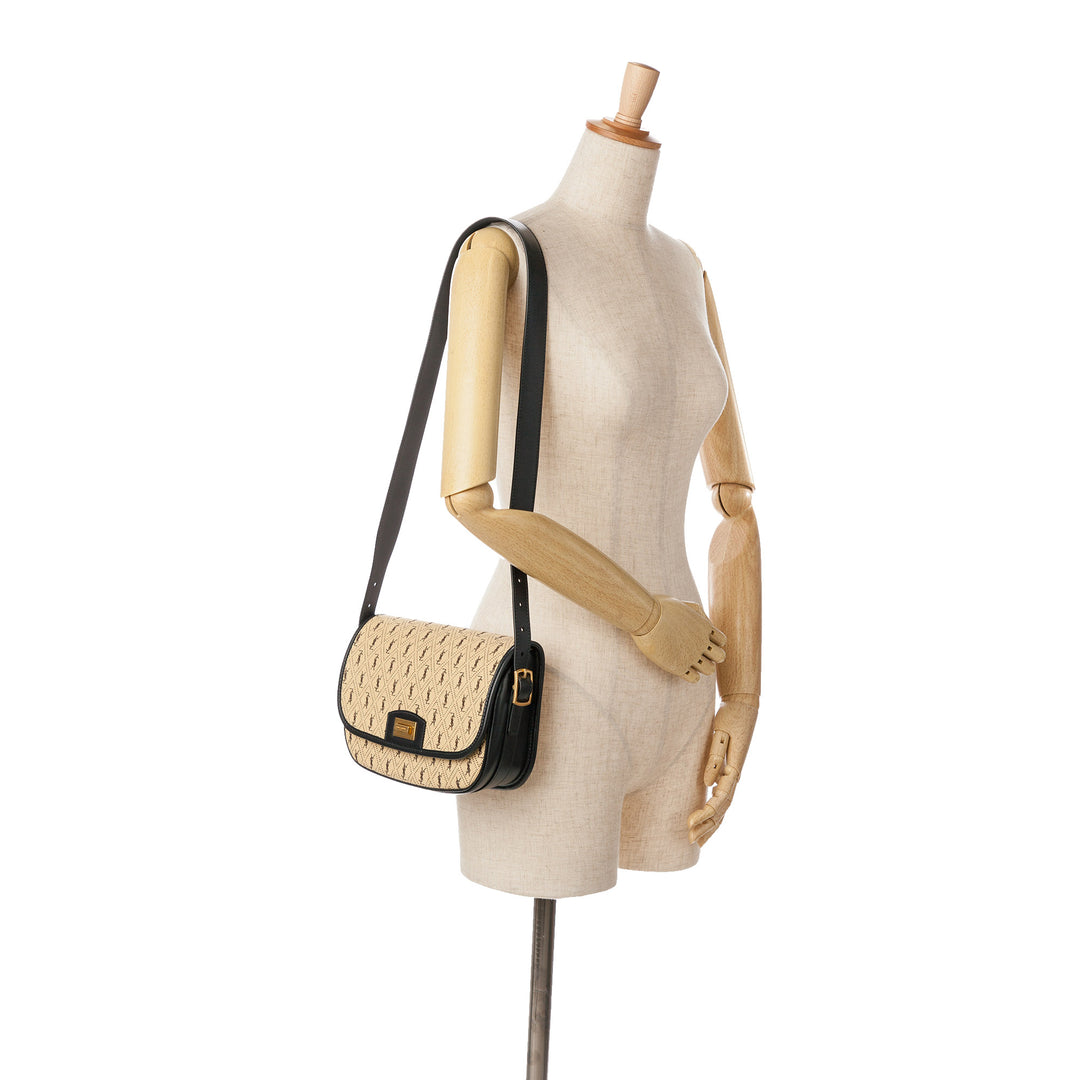 Medium Canvas Monogram All Over Crossbody Brown - Gaby Paris