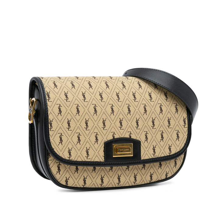 Medium Canvas Monogram All Over Crossbody Brown - Gaby Paris