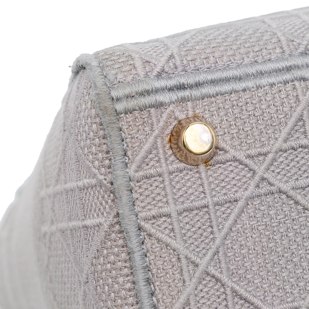 Dior Medium brodé Toile Cannage Lady D Lite