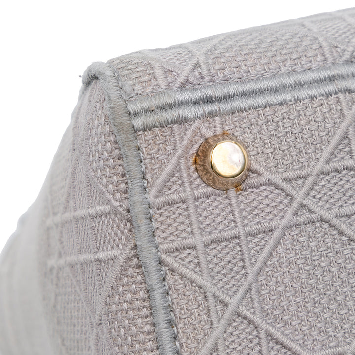 Dior Medium brodé Toile Cannage Lady D Lite