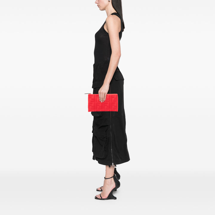 Fendi Zucca brodé Zippé Pochette Toile