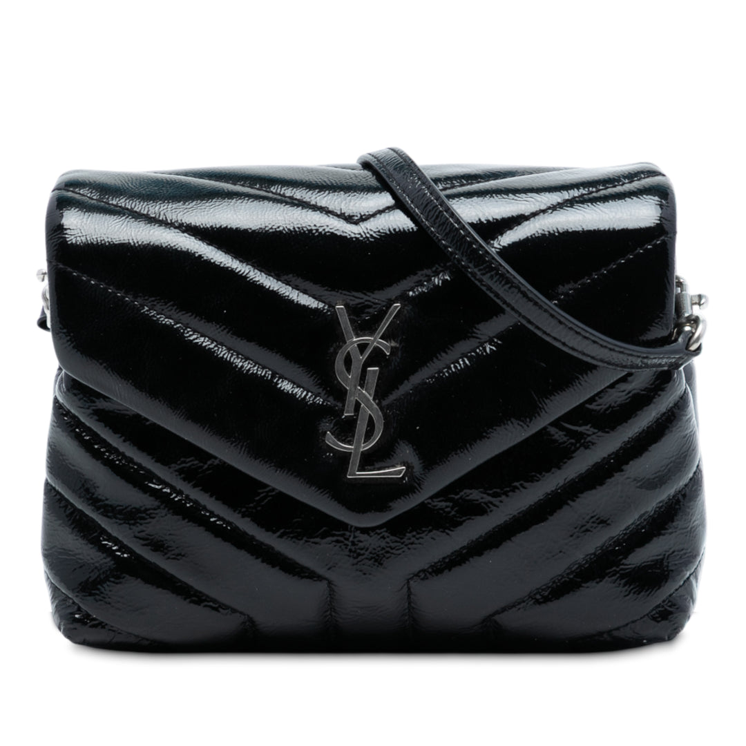 Saint Laurent Toy Matelasse Cuir verni Monogram LouLou Sac porté croisé