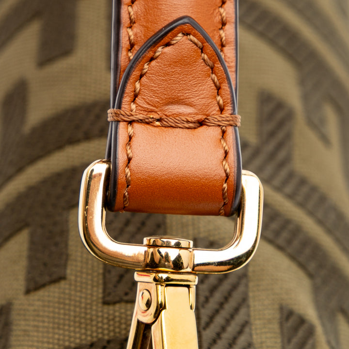 Zucca Embroidered Canvas Baguette Satchel Brown - Gaby Paris