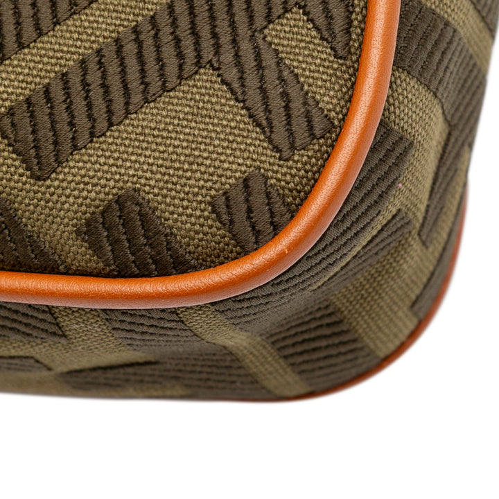 Zucca Embroidered Canvas Baguette Satchel Brown - Gaby Paris