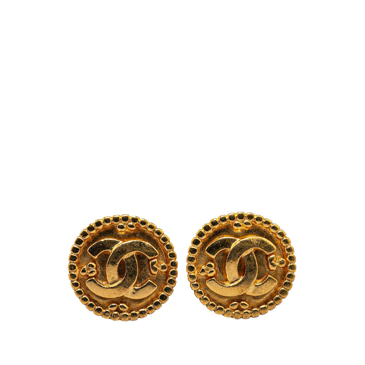 Gold Plated CC Clip On Earrings Gold - Gaby Paris