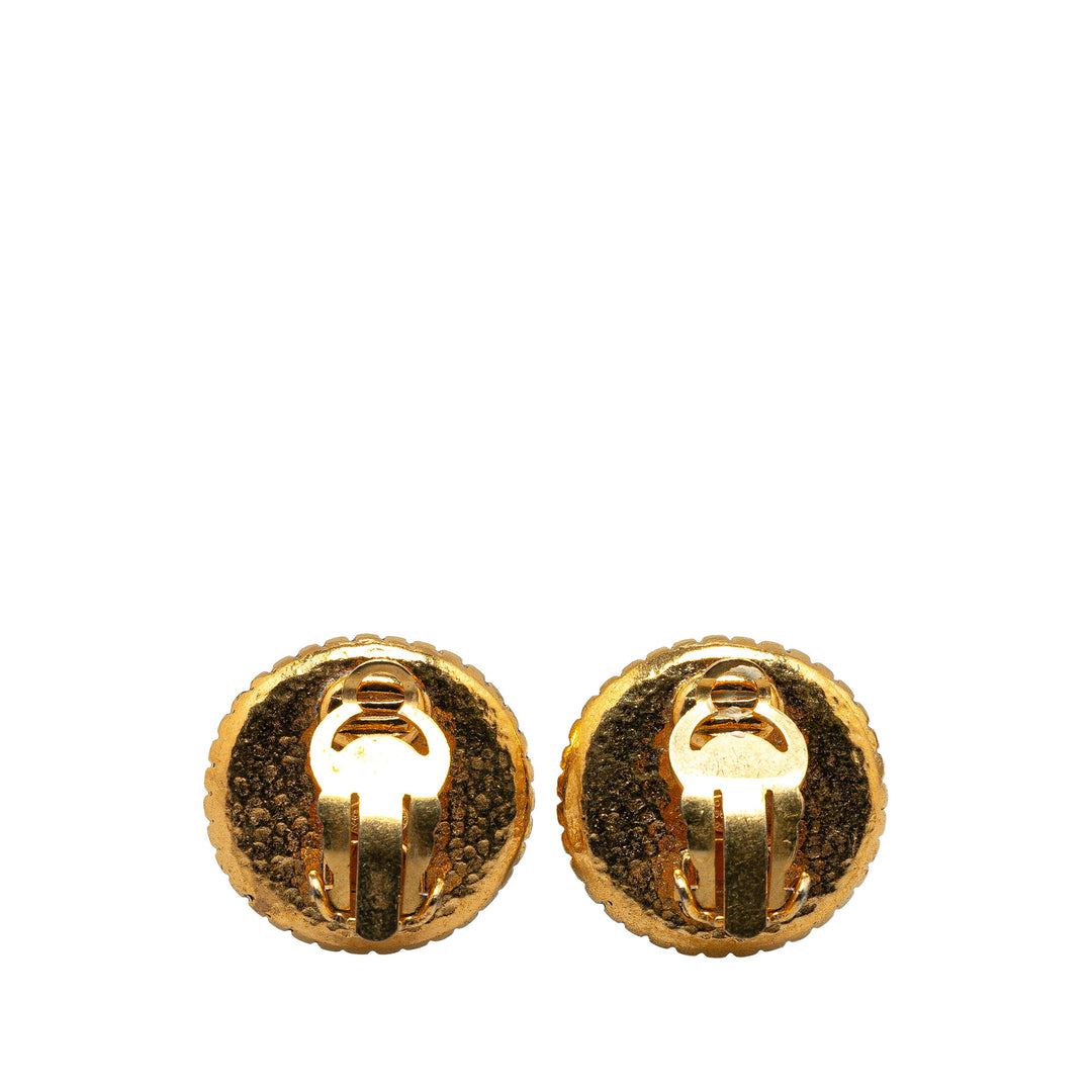 Gold Plated CC Clip On Earrings Gold - Gaby Paris