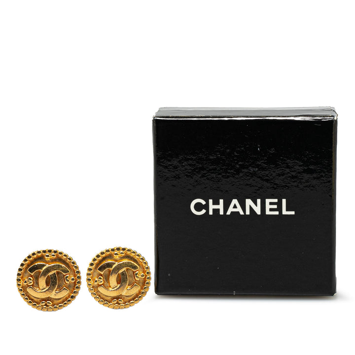 Gold Plated CC Clip On Earrings Gold - Gaby Paris