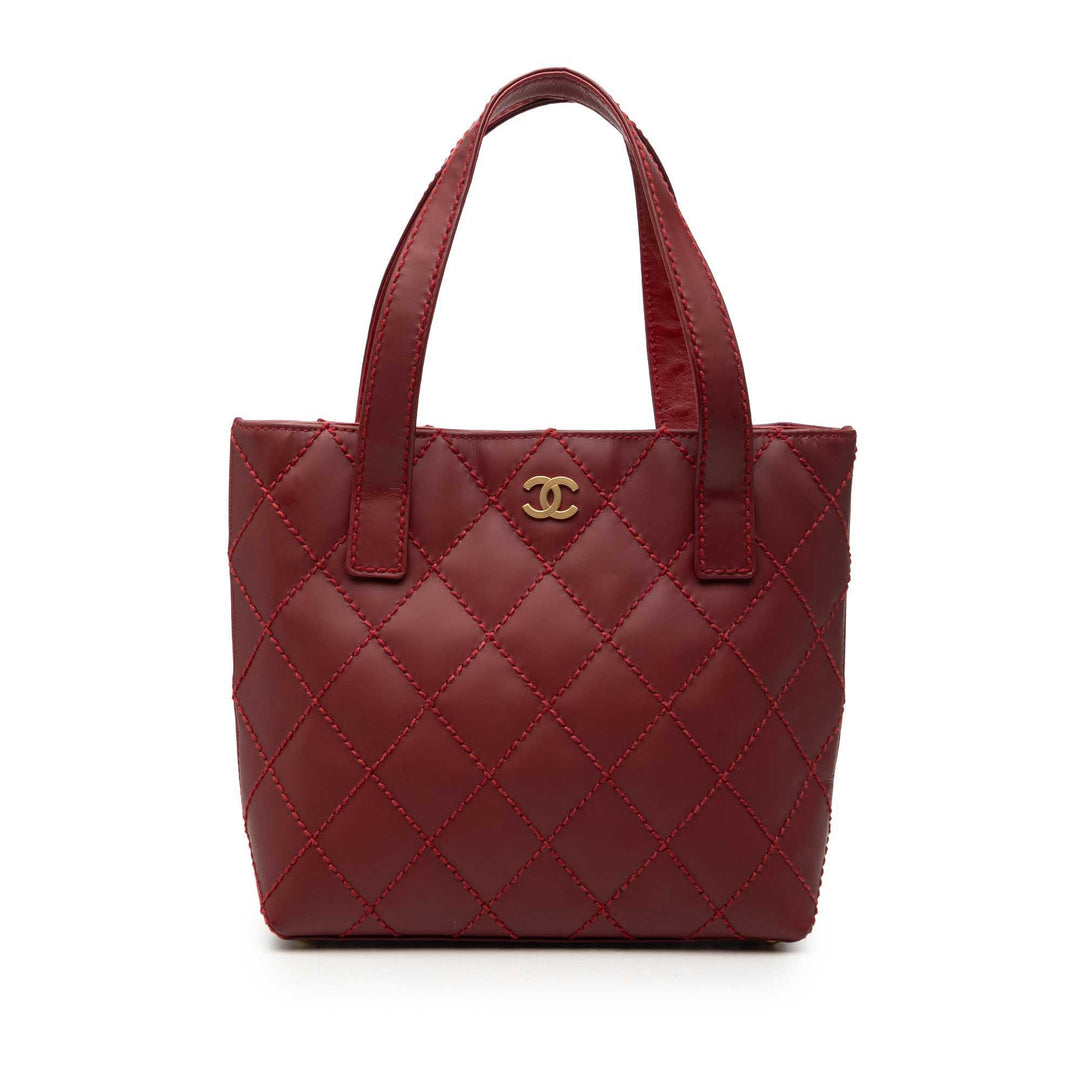 Chanel Small CC Cuir de veau Surpique Cabas