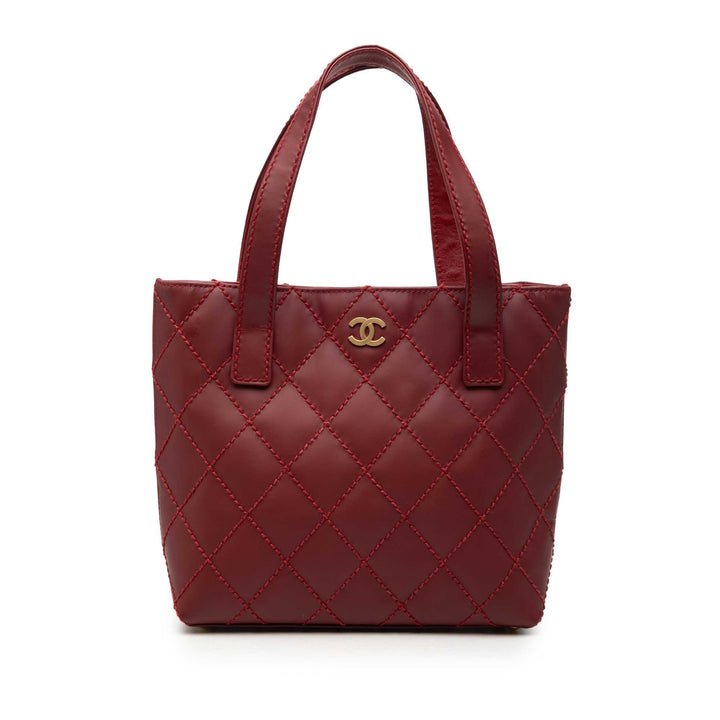 Chanel Small CC Cuir de veau Surpique Cabas