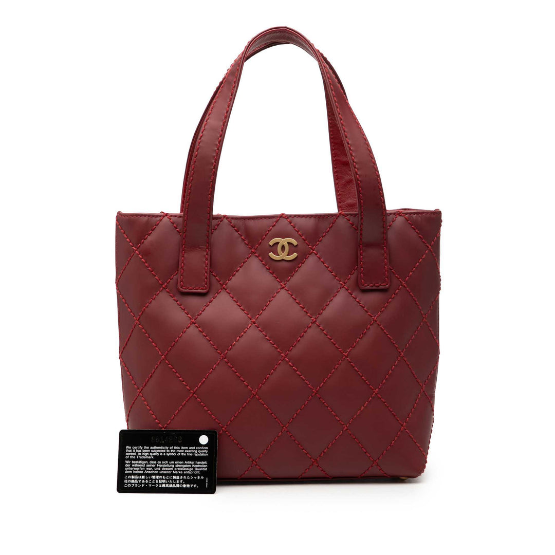 Chanel Small CC Cuir de veau Surpique Cabas