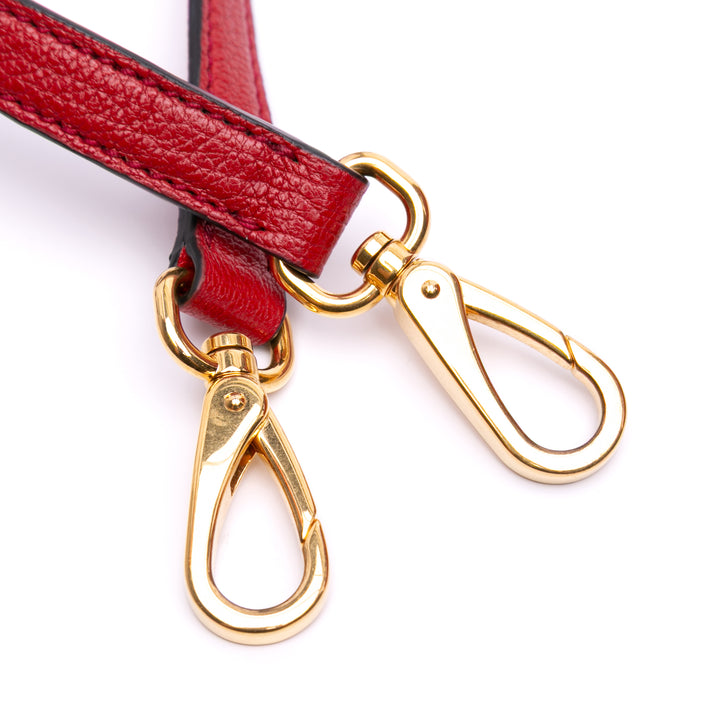 Bicolor Goatskin Madras Click Top Handle Bag Red - Gaby Paris