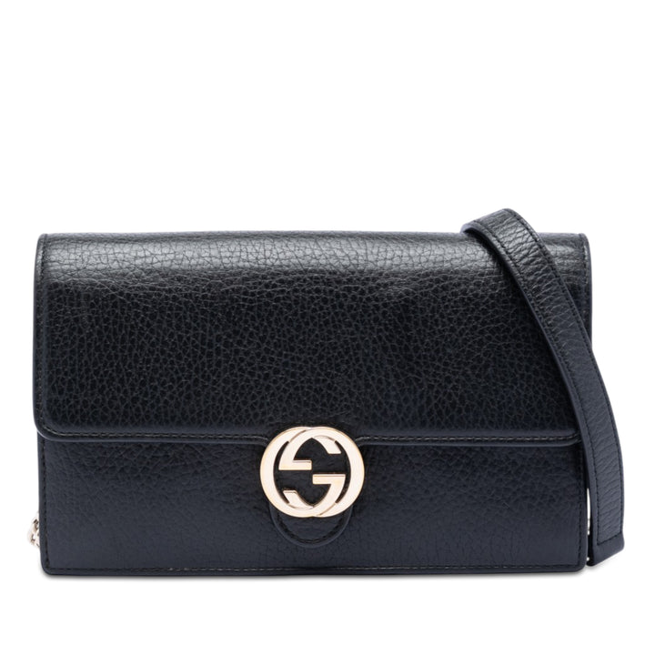 Gucci Dollar Interlocking G Wallet on Chain Cuir de veau