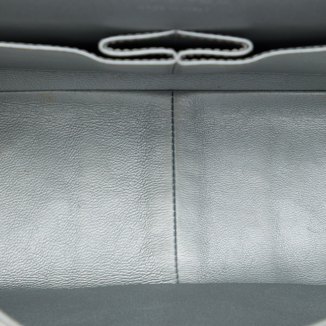 Chanel Matelassé Métallisé vieilli Reissue 2.55 Double rabat 227 Cuir de veau Argenté