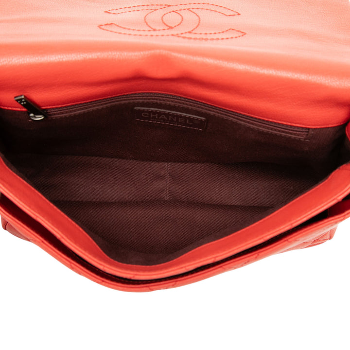 Chanel Matelassé Double Carry Waist Chaîne à rabat Petit Cuir de chèvre