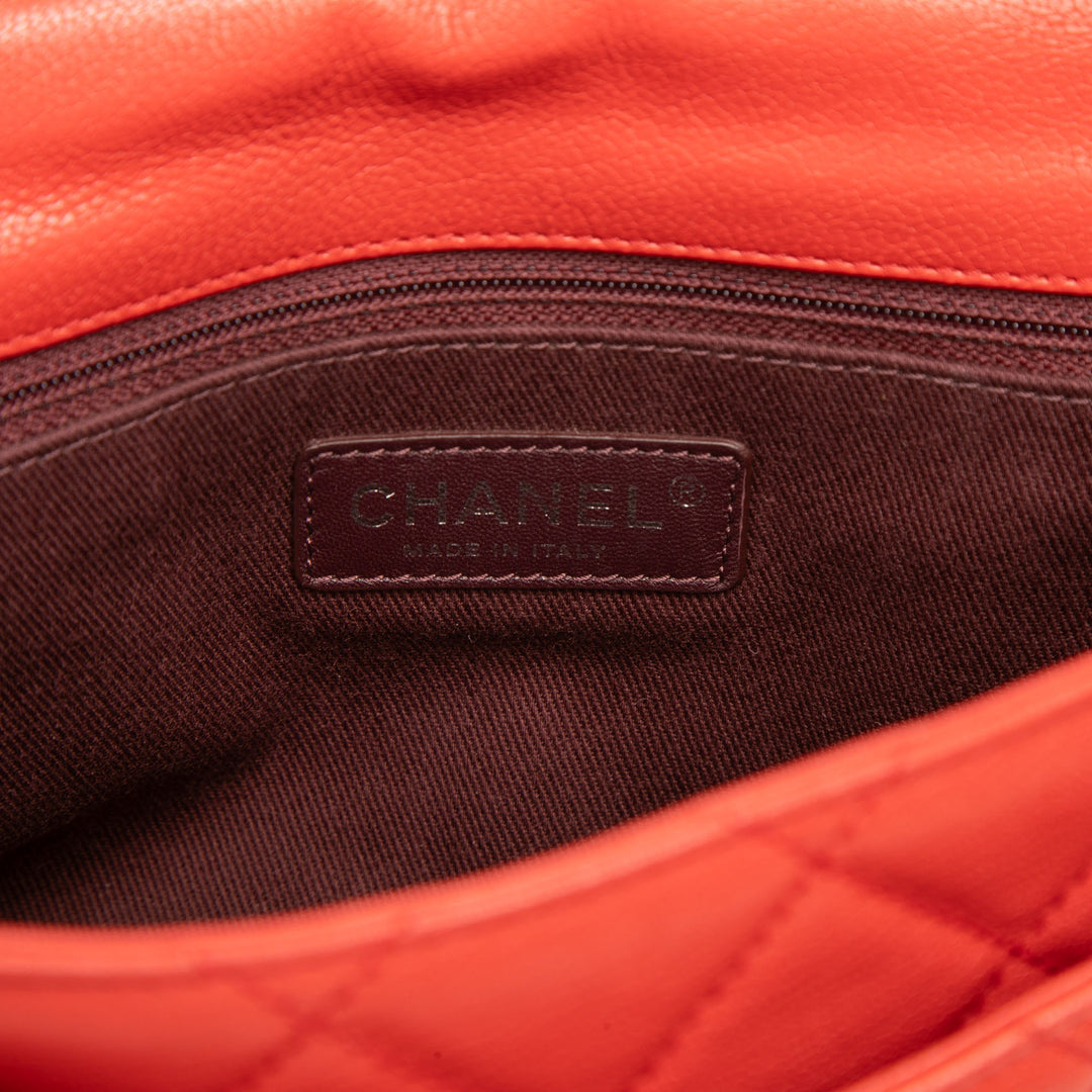 Chanel Matelassé Double Carry Waist Chaîne à rabat Petit Cuir de chèvre