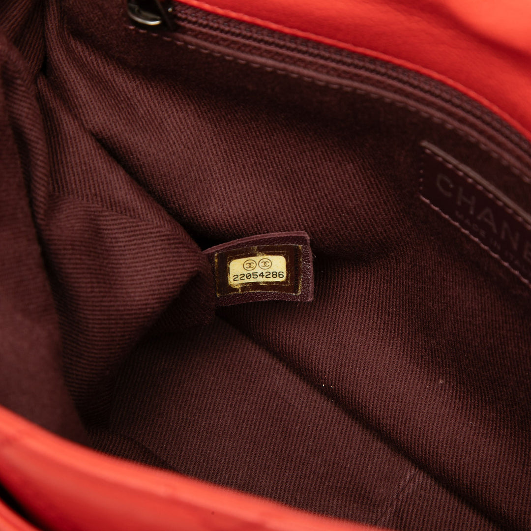 Chanel Matelassé Double Carry Waist Chaîne à rabat Petit Cuir de chèvre