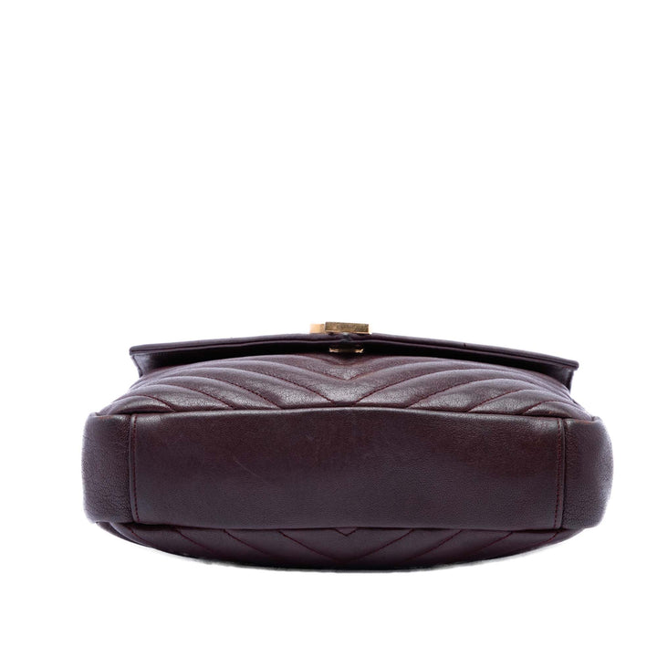 Saint Laurent Medium Chevron Sheepskin Monogram College Sac