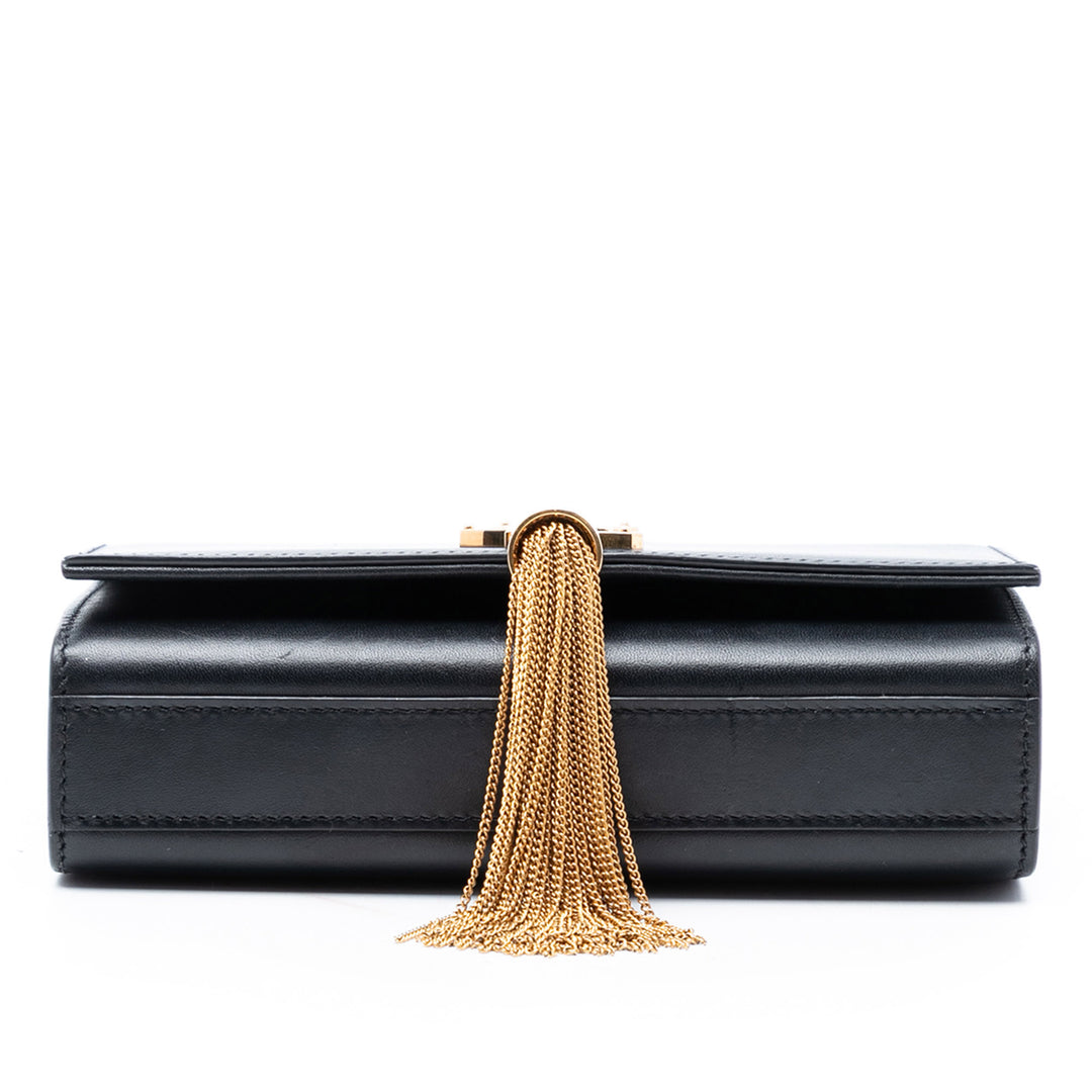 Saint Laurent Small Smooth Cuir de veau Monogram Kate Pompon Sac porté croisé