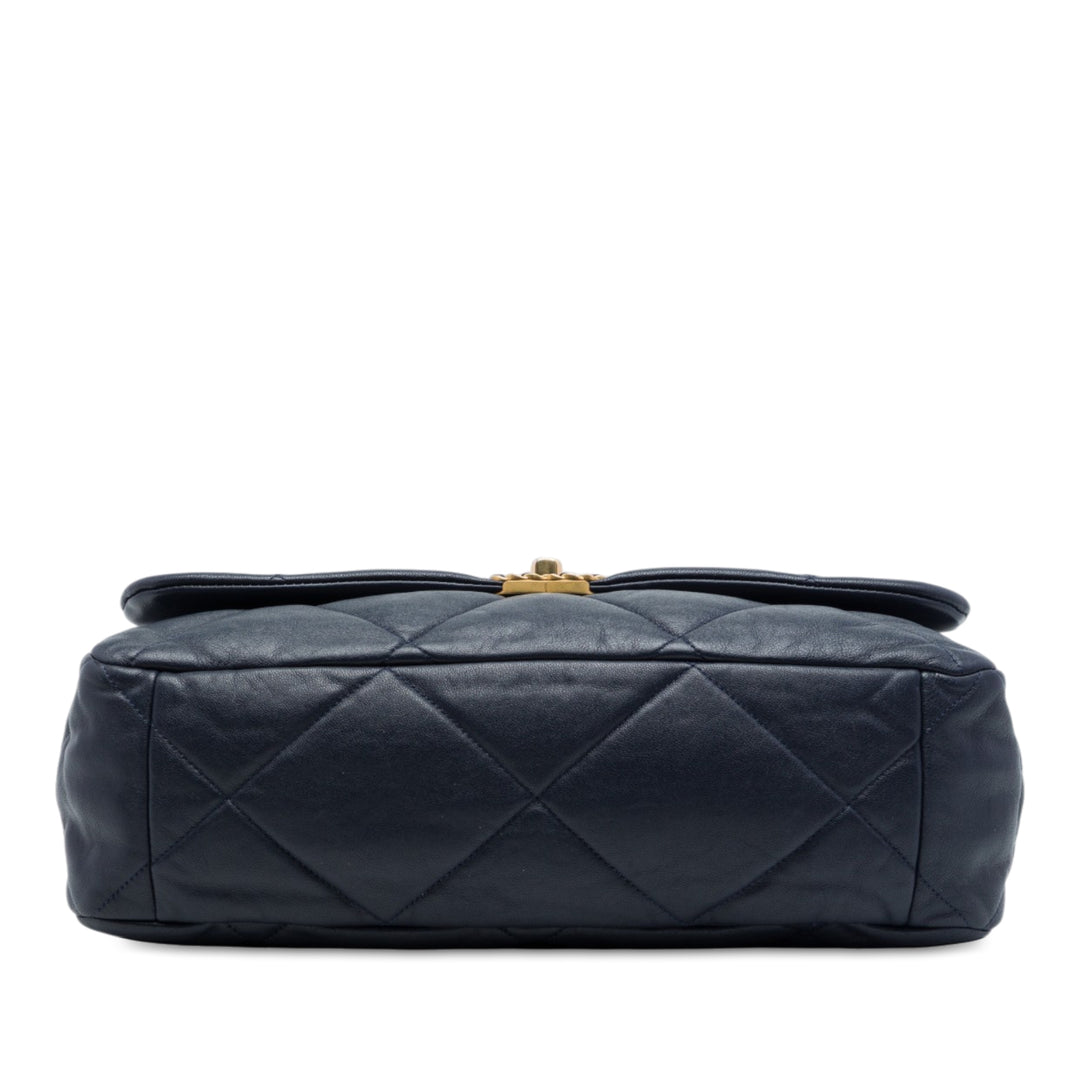 19 à rabat Maxi Cuir d'agneau Bleu