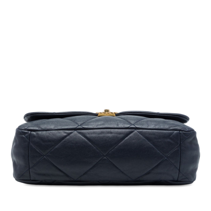 19 à rabat Maxi Cuir d'agneau Bleu