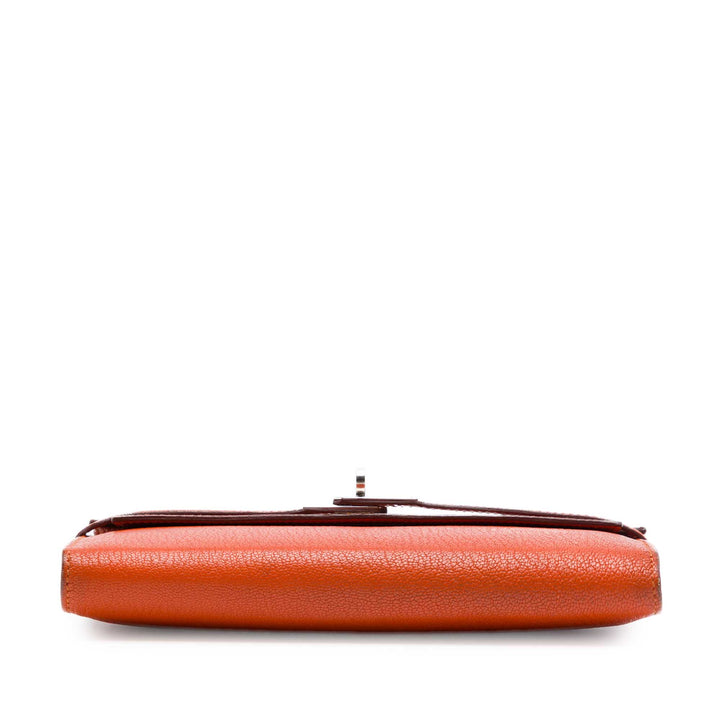 Hermès Chevre Mysore Kelly Longue Portefeuille Orange – vue 3 – GABY PARIS