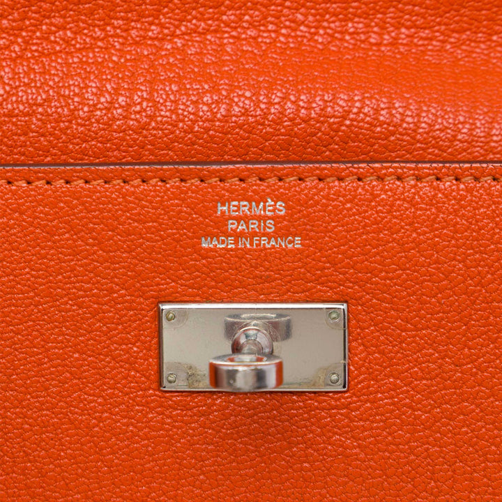 Hermès Chevre Mysore Kelly Longue Portefeuille Orange – vue 5 – GABY PARIS
