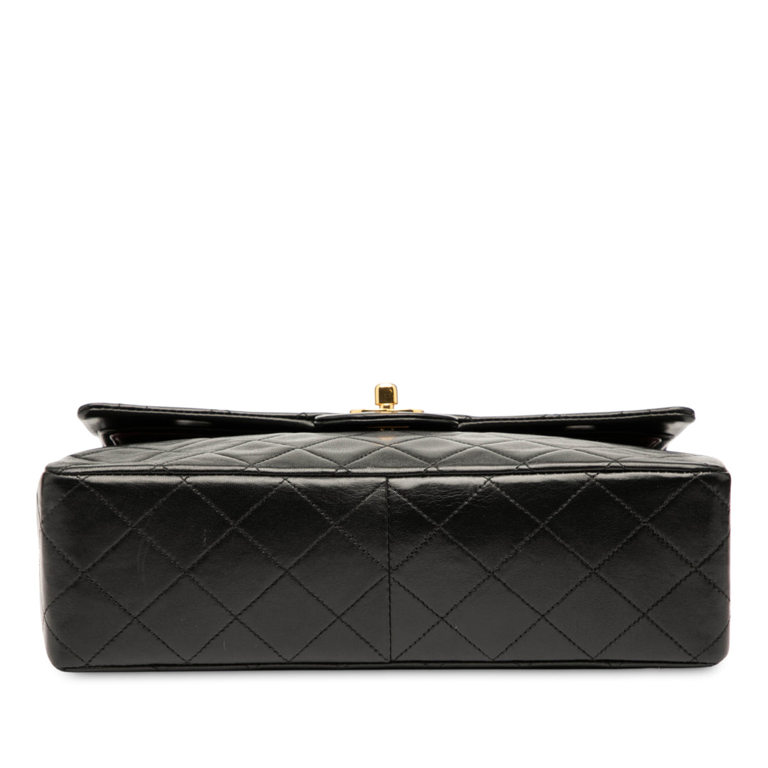 Chanel Medium Tall Classic Cuir d’agneau Double rabat Noir – GABY PARIS Authentique