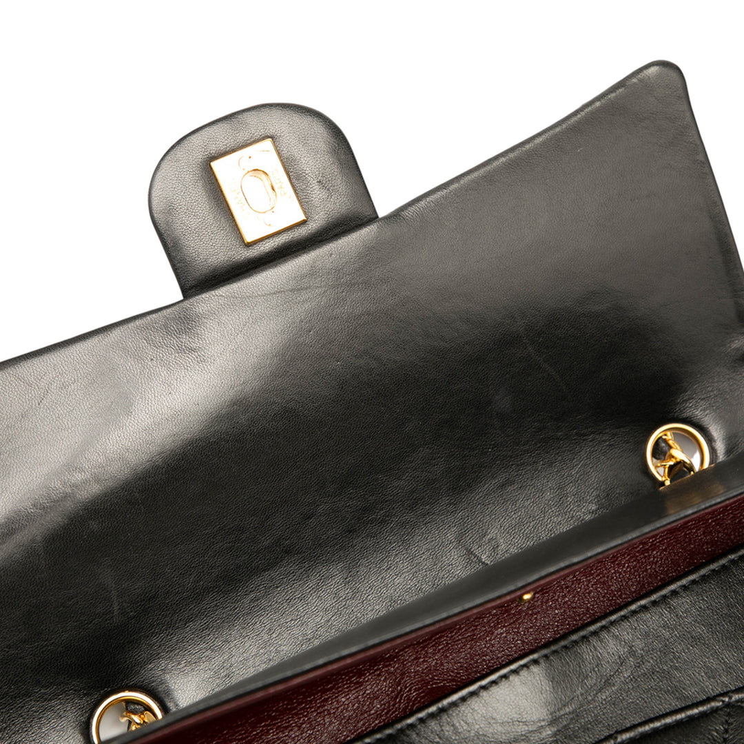 Chanel Medium Tall Classic Cuir d’agneau Double rabat Noir – GABY PARIS Authentique