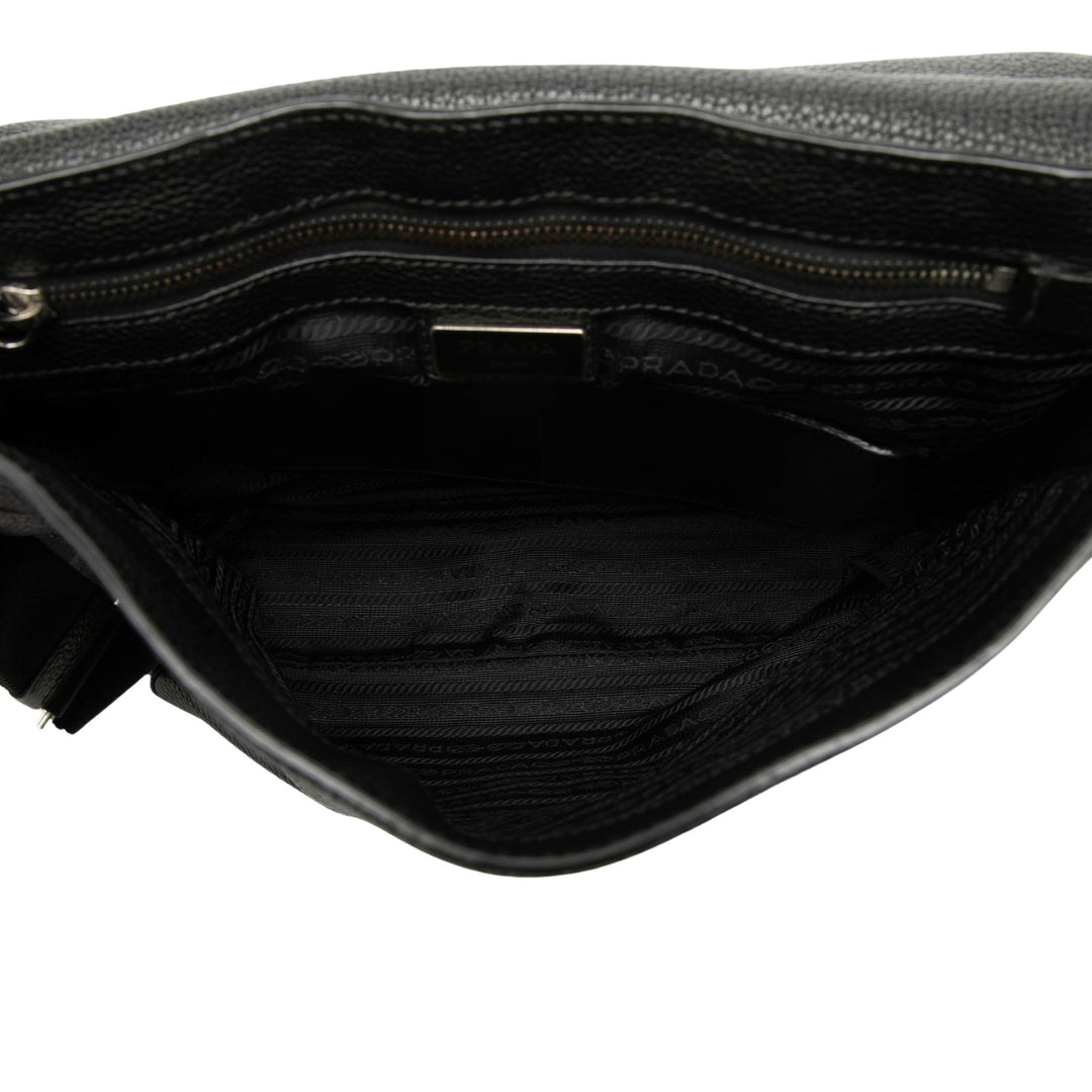 Vitello Phenix à rabat Sac Noir