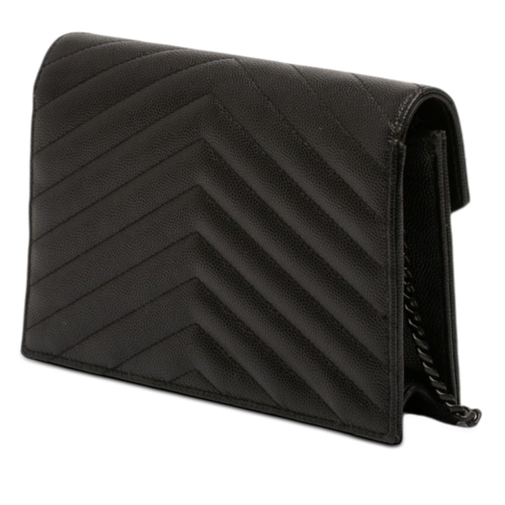 Saint Laurent Grain De Poudre Cassandre Monochrome Envelope Chain Portefeuille