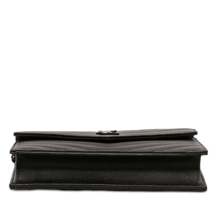 Saint Laurent Grain De Poudre Cassandre Monochrome Envelope Chain Portefeuille