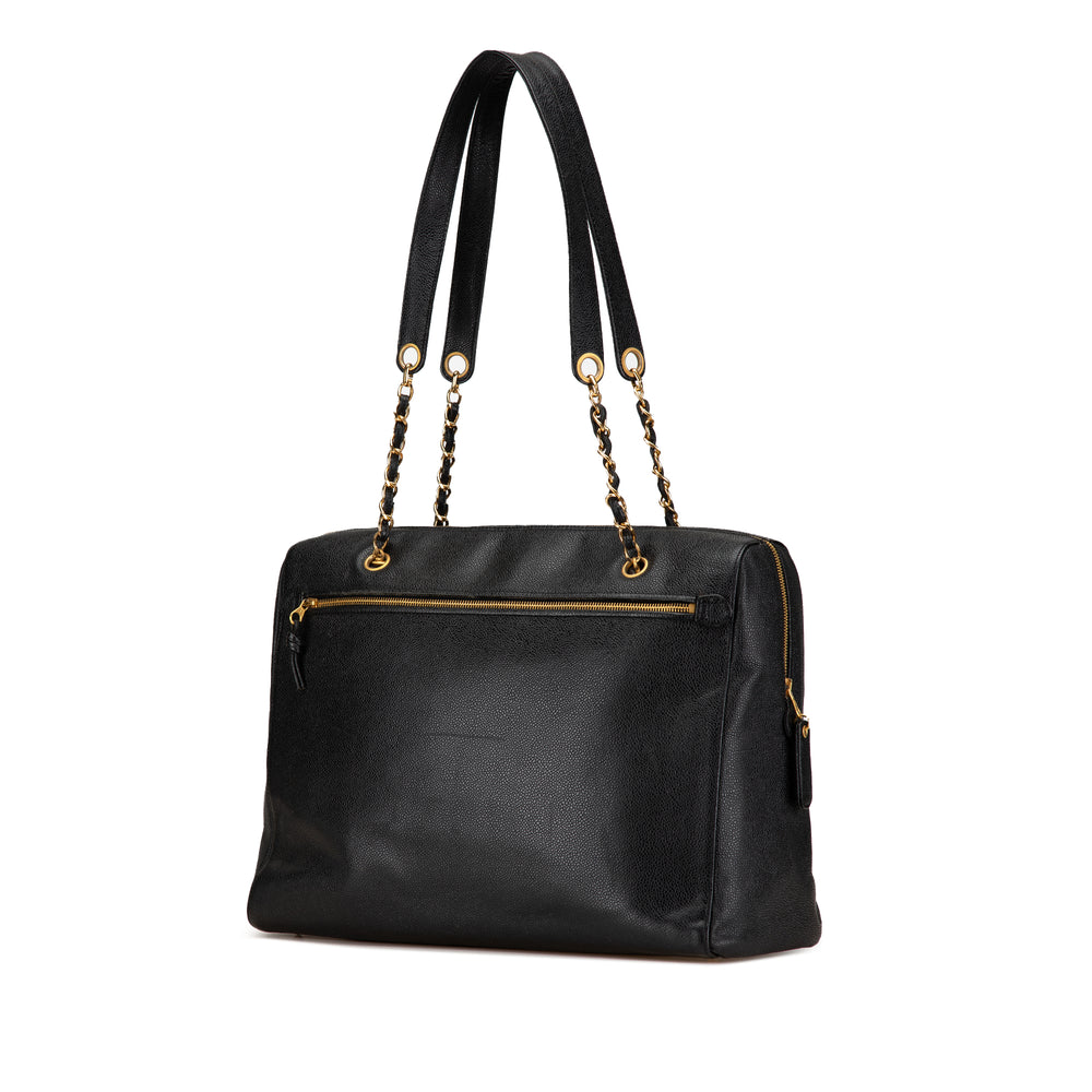 Caviar CC Shoulder Bag Black - Gaby Paris