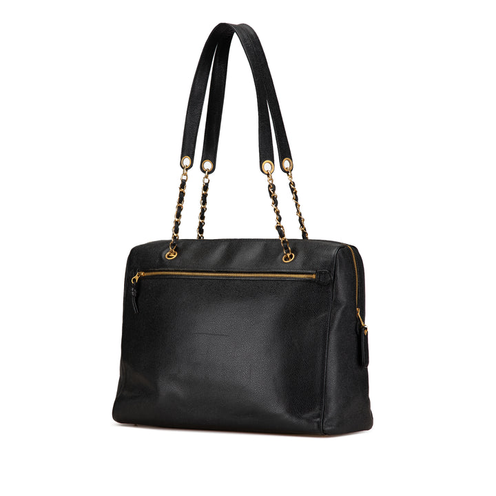 Caviar CC Shoulder Bag Black - Gaby Paris