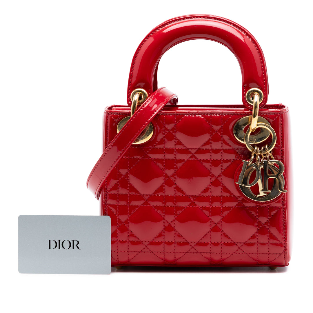 Dior Lady Dior Cannage Mini Rouge – vue 7 – GABY PARIS