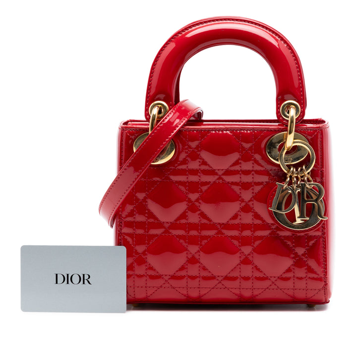 Dior Lady Dior Cannage Mini Rouge – vue 7 – GABY PARIS