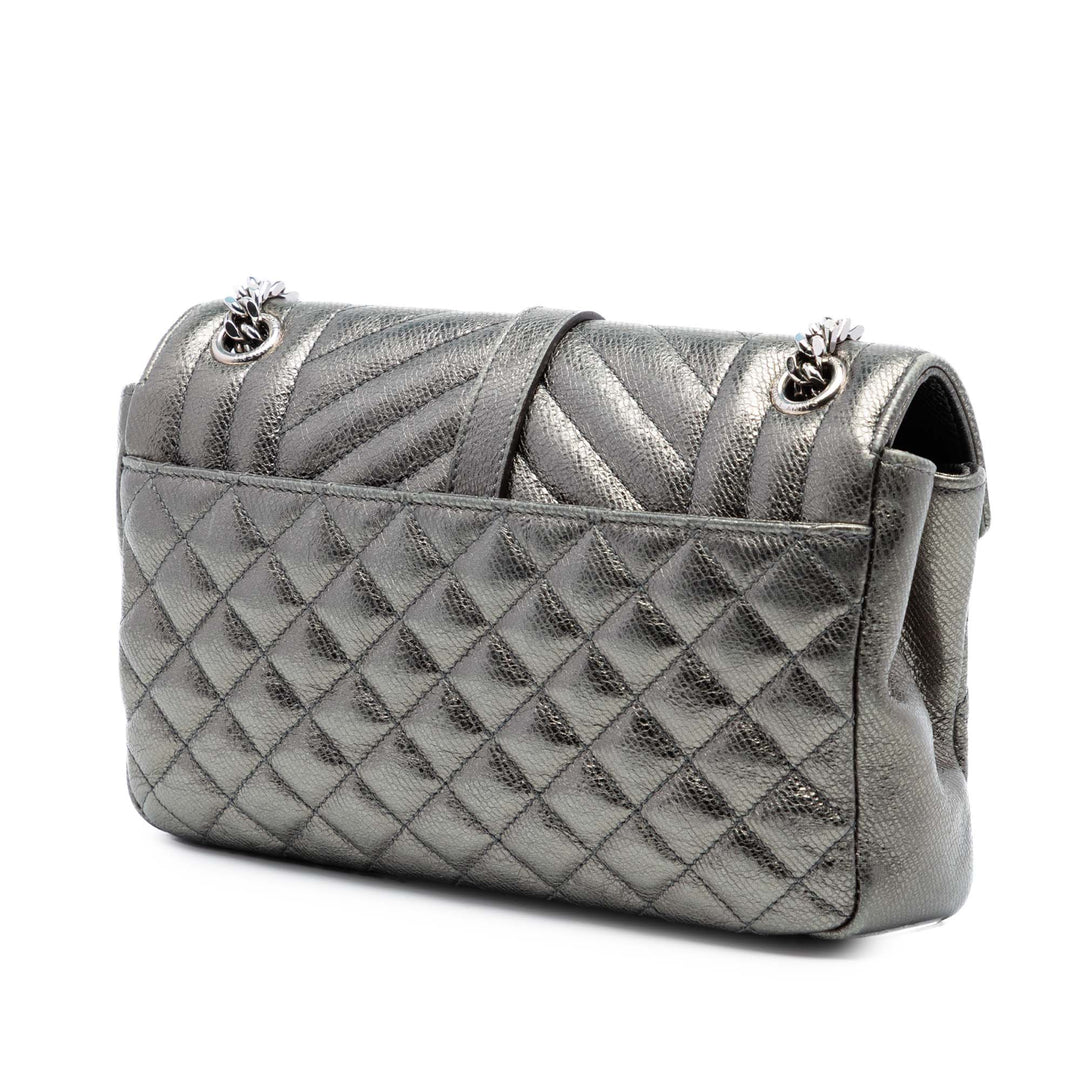 Saint Laurent Medium Iridescent Cuir de veau Triquilt Monogram College Sac