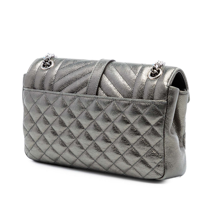 Saint Laurent Medium Iridescent Cuir de veau Triquilt Monogram College Sac