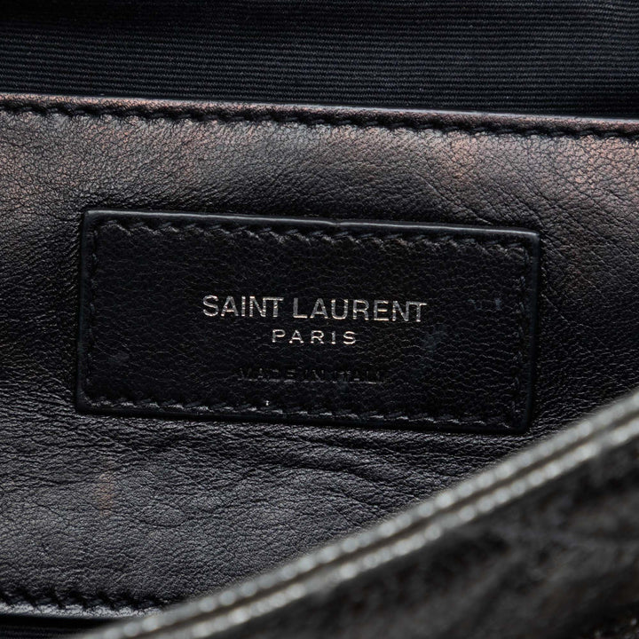 Saint Laurent Medium Iridescent Cuir de veau Triquilt Monogram College Sac