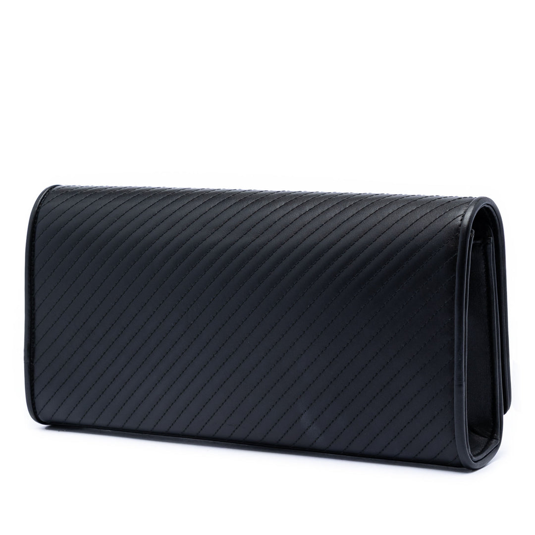 Saint Laurent Matelasse Diagonal Cuir de veau Monogram Cassandre Pochette