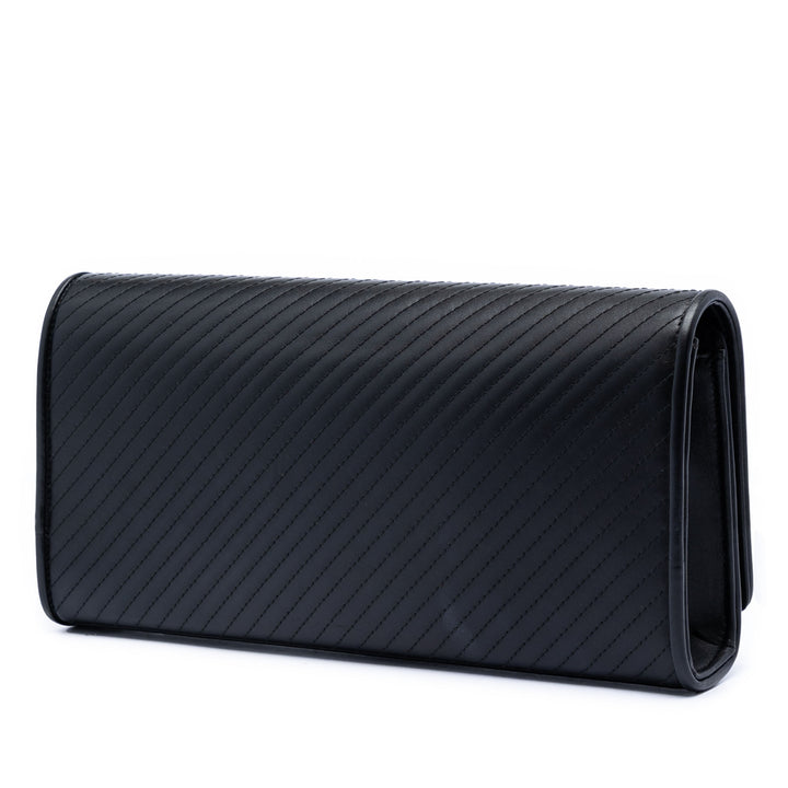 Saint Laurent Matelasse Diagonal Cuir de veau Monogram Cassandre Pochette