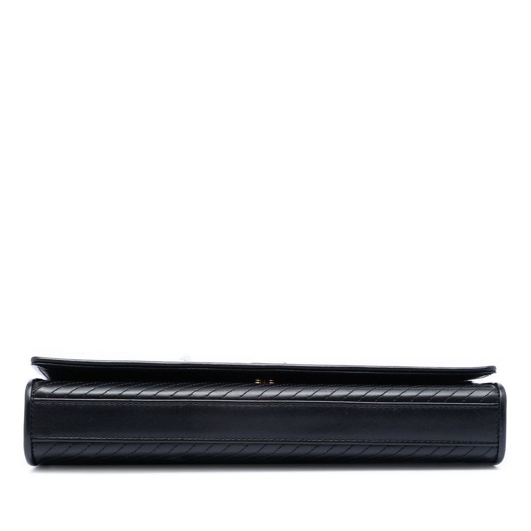 Saint Laurent Matelasse Diagonal Cuir de veau Monogram Cassandre Pochette