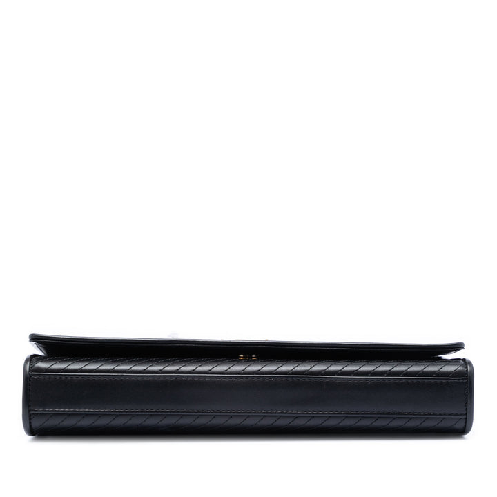 Saint Laurent Matelasse Diagonal Cuir de veau Monogram Cassandre Pochette