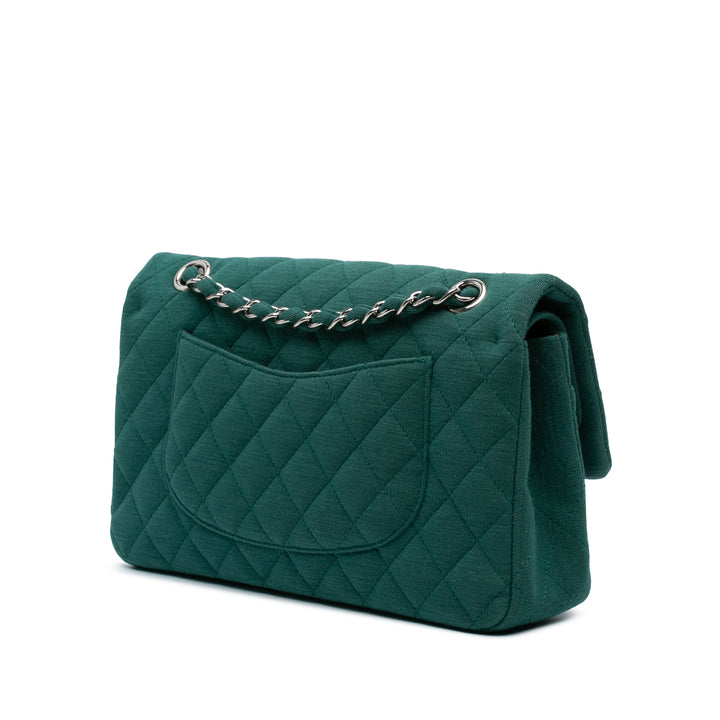Medium Classic Jersey Double Flap Green - Gaby Paris