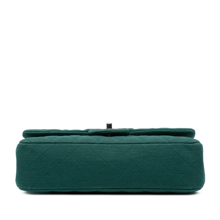 Medium Classic Jersey Double Flap Green - Gaby Paris