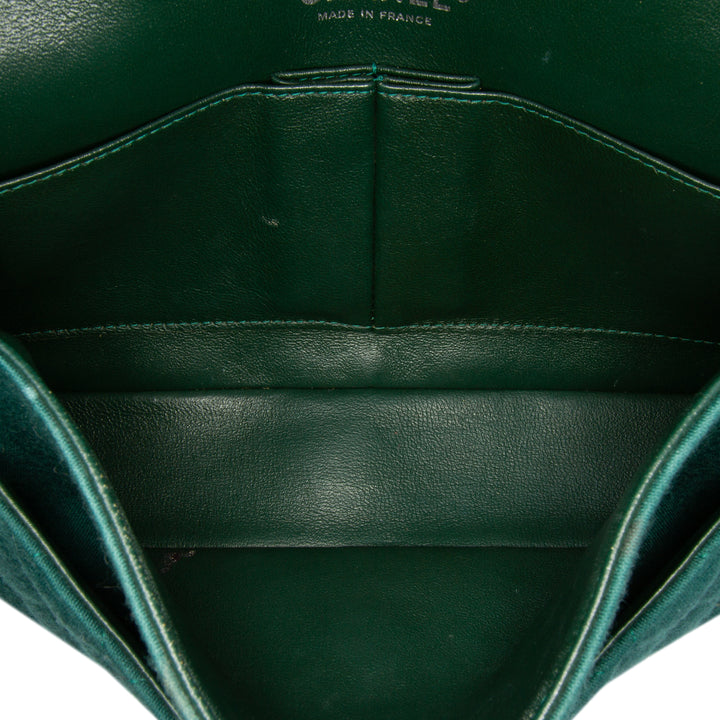 Medium Classic Jersey Double Flap Green - Gaby Paris